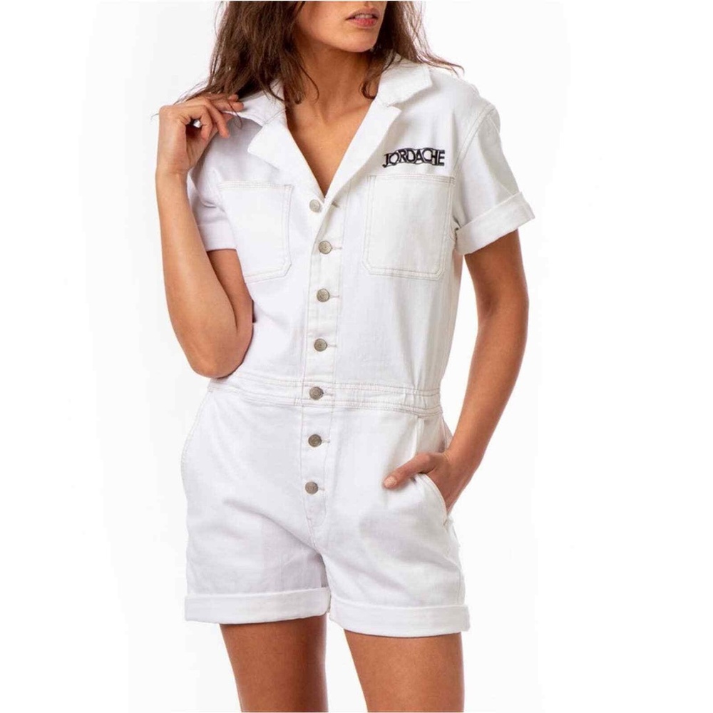 Adorable Retro Jordache White Romper Women's XS Fun Classic New with Tags